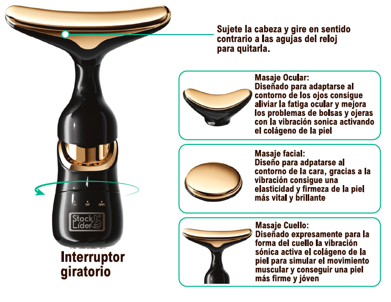 Masajeador Facial antienvejecimiento 3 en 1
